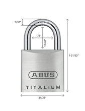 Load image into Gallery viewer, ABUS Titalium 64Ti/45 padlock, 1-3/4&quot; wide, Keyed Alike