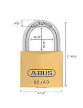 Load image into Gallery viewer, Premium ABUS Brass Padlock 1-9/16&quot;, Keyed Alike 85/40